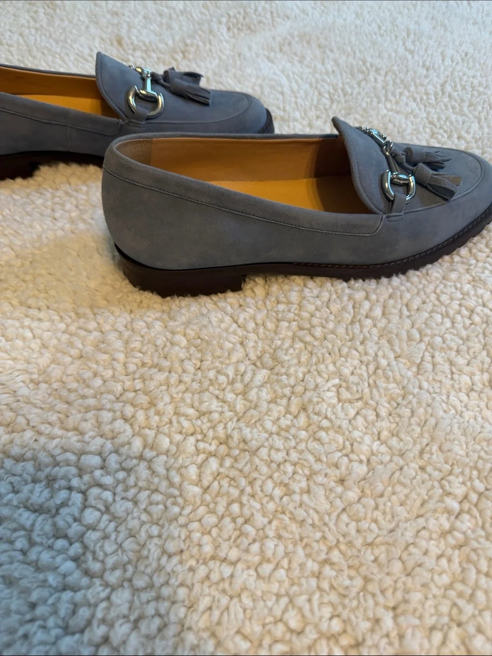 Journey West Blue/Gray Suede Slip-On Flats